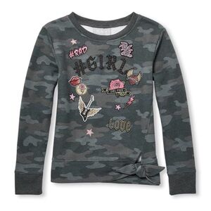 Girls Children’s Place Camo Patch Sweatshirt